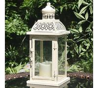 DECORKEY Farol Decorativo para Interiores y Exteriores, faroles Grandes de 14.4 Pulgadas con Vidrio Transparente, portavelas Colgantes de Metal Vintage, Estante de Granja, decoración de Patio, Porche