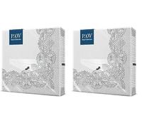 Decorline- 20 Servilletas de papel '' Laces frame silver' - 33x33 cm- 3 capas (Paquete de 2)
