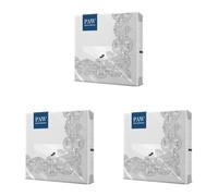 Decorline- 20 Servilletas de papel '' Laces frame silver' - 33x33 cm- 3 capas (Paquete de 3)
