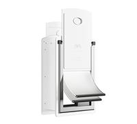 Decormax Cat Door for Wall, Energy Efficient Pet Door with Steel Frame, Telescoping Tunnel, Double Magnetic Flaps and Two Sliding Lock Panels, Easy to Install, Milky White, Small