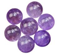 DECORN 7 PCS Amethyst Round Real Stone Sphere Cuentas Lisas para Joyas de Bricolaje, Equilibrio de Chakra, decoración del hogar,18~23mm