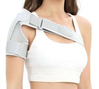 DECORN Abrazadera de Soporte de Hombro Ajustable, Compresión Manga Envoltura Ajuste de Hombres Mujeres, Alivio por Lesiones en los Hombros, tendinitis, dislocado (UNE tamaño),Gris