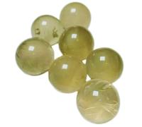 DECORN Bola de Cristal Natural 7 Esferas 20mm/0.8", Ideal para Reiki, Chakra, Feng Shui, meditación y curación, decoración del hogar y colección de Piedras Preciosas,Citrine