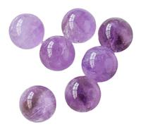 DECORN Bola de Cristal Natural 7 Esferas 20mm/0.8", Ideal para Reiki, Chakra, Feng Shui, meditación y curación, decoración del hogar y colección de Piedras Preciosas,Amethyst