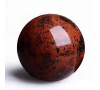 DECORN Bola de Cristal Natural 7 Esferas 20mm/0.8", Ideal para Reiki, Chakra, Feng Shui, meditación y curación, decoración del hogar y colección de Piedras Preciosas,Red Obsidian