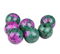 DECORN Bola de Cristal Natural 7 Esferas 20mm/0.8", Ideal para Reiki, Chakra, Feng Shui, meditación y curación, decoración del hogar y colección de Piedras Preciosas,Ruby Zoisite