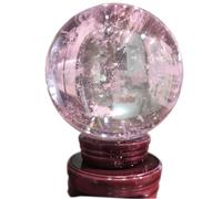 DECORN Bola de Esfera de Cristal de Cuarzo Transparente Natural con Soporte Bola de Piedras Preciosas de Cuarzo de fusión Blanca para meditación, adivinación, curación, protección,Dia.120mm