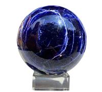DECORN Bolas de Esfera de Cristal de sodalita Azul Natural con Soporte Cristales de curación de Reiki Bola de Piedras Preciosas para Fengshui Home Decorative, Divination,Diameter 2.4"