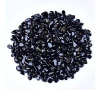 DECORN Chips pulidos de turmalina Negra pequeña Natural Piezas de Piedra rodada triturada Piedras de Cristal Marino para curación de Cristales, Relleno de jarrones, decoración, 500 Gramos,7~9mm