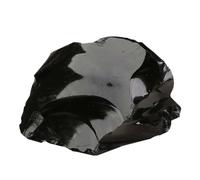 DECORN Cristal de obsidiana - Piedra cruda Natural Negra Grande para Curar,