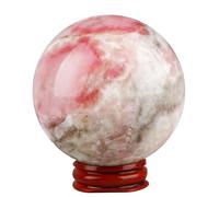 DECORN Esfera de Cristal de ópalo Rosa Natural Escultura de Piedras Preciosas curativas Esfera de Piedras pulidas Decoración para el hogar, Oficina y Reiki Feng Shui,5~6cm