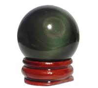DECORN Esfera de Piedra Preciosa Bola de obsidiana del Arco Iris para la curación de Cristales/Equilibrio de Chakra/meditación/Piedra de decoración de la Oficina en casa,50mm
