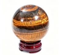 DECORN Esfera de Piedra Preciosa de Bola de Esfera de Cristal curativo Natural Bola Decorativa de 1,57 a 1,97 Pulgadas con Soporte de exhibición para decoración para el hogar,Tiger's Eye