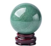 DECORN Esfera de Piedra Preciosa de Bola de Esfera de Cristal curativo Natural Bola Decorativa de 1,57 a 1,97 Pulgadas con Soporte de exhibición para decoración para el hogar,Aventurine