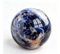 DECORN Esfera de Piedra Preciosa de Bola de Esfera de Cristal curativo Natural Bola Decorativa de 1,57 a 1,97 Pulgadas con Soporte de exhibición para decoración para el hogar,Blue Sodalite