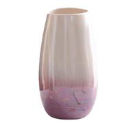 DECORN Florero de cerámica Moderno con Acabado Brillante Degradado de Blanco a Azul/púrpura, Diseño Minimalista nórdico para decoración del hogar, exhibición de Ramos de Flores,Purple 2