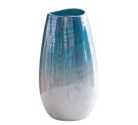 DECORN Florero de cerámica Moderno con Acabado Brillante Degradado de Blanco a Azul/púrpura, Diseño Minimalista nórdico para decoración del hogar, exhibición de Ramos de Flores,Blue 2