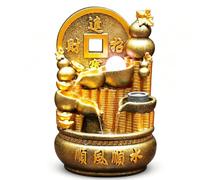 DECORN Fuente de Mesa Treasures para Riqueza y Buena Suerte,
