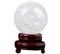 DECORN Natural White Clear Quartz Healing Crystal Sphere Gemstone Ball con Soporte para decoración del hogar El Amor próspero invita a la colección de Riqueza,1.2"/3cm