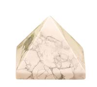 DECORN Pirámide de Cristal de 1,6 "de Piedra curativa de Chakras Naturales, Figura de Torres de Cristales curativos, Cristales para Principiantes, Suministros de brujería,Howlite