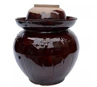 DECORN Recipiente de fermentación con Tapa hermética - Recipiente Tradicional Chino de cerámica para encurtir chucrut - Fermentador de gres para Salsa de Kimchi y Kombucha,3.5L
