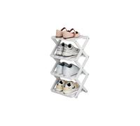 DECORN Zapatero Independiente de Bambú para Entrada - Estante Organizador de Zapatos Plegable - Zapatero Estrecho para Espacios Pequeños, Entrada, Pasillo, Armario,White-4-tier