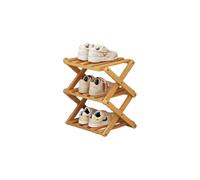 DECORN Zapatero Independiente de Bambú para Entrada - Estante Organizador de Zapatos Plegable - Zapatero Estrecho para Espacios Pequeños, Entrada, Pasillo, Armario,Wood Color-3-tier