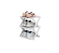 DECORN Zapatero Independiente de Bambú para Entrada - Estante Organizador de Zapatos Plegable - Zapatero Estrecho para Espacios Pequeños, Entrada, Pasillo, Armario,White-3-tier
