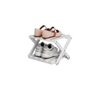DECORN Zapatero Independiente de Bambú para Entrada - Estante Organizador de Zapatos Plegable - Zapatero Estrecho para Espacios Pequeños, Entrada, Pasillo, Armario,White-2-tier