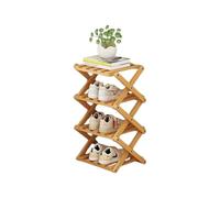 DECORN Zapatero Independiente de Bambú para Entrada - Estante Organizador de Zapatos Plegable - Zapatero Estrecho para Espacios Pequeños, Entrada, Pasillo, Armario,Wood Color-4-tier
