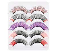 DECORNIJIA 1 caja Pestañas Postizas de Color D-curl Surtidos Sintéticas Realistas para Maquillaje Diario Cómodas y Naturales para Extensión y Alargador de Pestañas