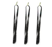 DECORNIJIA 1 Pieza Peluca y Dorada Teñir Oscuro Brillante Extra Brillar Cabello Falso Seda Brillantina Resaltado Escena Delirio Extensiones Pelucas De Extensión Para Mujeres Negro