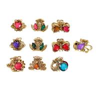 DECORNIJIA 10 piezas Pinzas de Pelo Pequeñas Vintage Clips Antideslizantes para Mujeres Accesorio de Resistente y Duradero para Rutina Diaria y