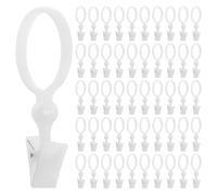 DECORNIJIA 100 Anillas para Cortinas Borde Liso, Clips Duraderos de Resina, Compatibles Varillas Romanas y Barras de Tensión para Decoración Interior