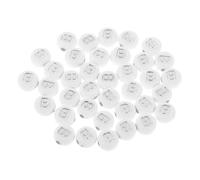 DECORNIJIA 100 Piezas Cuentas Acrílicas de Alfabeto B Planas Redondas Blancas con Letras Plateadas para DIY Pulseras Collares Llaveros Manualidades