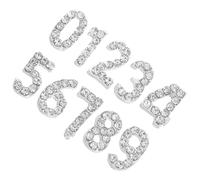 DECORNIJIA 100 Piezas Number Nail Charms de Hierro con Cristales Brillantes Accesorios de Uñas para Decoración DIY Casa y Salón Joyas de de Manicura de Diseño Único y Fácil Aplicación