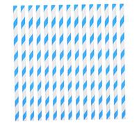 DECORNIJIA 100 Piezas Palitos de Papel Rayados Azul y Blanco para Máquinas de Algodón de Azúcar Accesorios Comerciales para Fiestas y Eventos Suministros Seguros y Sustentables