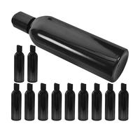 DECORNIJIA 12 Piezas Botellas de Viaje Vacías de 250 Ml, Set de 12 Unidades, Dispensadoras con Tapa de Presión Negras, Reutilizables Prueba de Fugas, Ideales para Champú, Loción y Gel