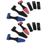 DECORNIJIA 12 Piezas Protector para Cañas de Pescar Fundas Elásticas para Puntas Correas Ajustables para Almacenamiento y Transporte Seguro Negro Azul y Rojo