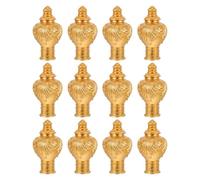 DECORNIJIA 12 Piezas Remates para Varillas de Ventana de Plástico Color Dorado Extremos Decorativos para Barras de Cortinas de 26-28 MM Remates Vintage para Sellado y Protección en