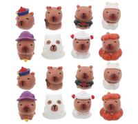 DECORNIJIA 16piezas Adornos De Carpincho para Halloween Mini Figuras De Resina Decoraciones De Fiesta Pequeños Animales De Resina Estatuas De Halloween