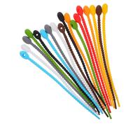 DECORNIJIA 18 Bridas de Silicona Reutilizables Autobloqueantes 18 Piezas Colores Variados Correas Elásticas para Organizar Cables Bolsas y Verduras Sujetador Multifuncional para Hogar y