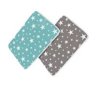 DECORNIJIA 2 piezas Almohadillas Impermeables para Pañales de Niña Cambiador Portátil de Algodón Transpirable con Patrón de Dibujos Animados Lavables y Reutilizables de Unidades para