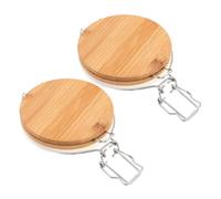 DECORNIJIA 2 Piezas Bamboo Lids For Glass Jars with Airtight Clamp Seal Round Canning Jar Tops For Food Preservation and Kitchen Storage