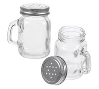 DECORNIJIA 2 piezas Botellas de Vidrio para Especias Salero Pimentero Multiusos Dispensador Condimentos Cocina Restaurante