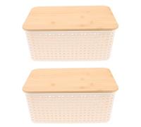 DECORNIJIA 2 Piezas caja de almacenamiento mesa de cocina contenedores de almacenamiento cajas cesta rectangular nido organizador del gabinete de cocina canasta de frutas