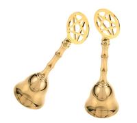 DECORNIJIA 2 Piezas Campanas De Mano De Latón Macizo Con Timbres Decorativos Para Rituales Altar Llamadas De Y Prácticas Espirituales