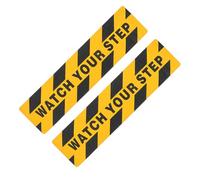 DECORNIJIA 2 piezas Cinta Adhesiva Antideslizante Pet para Suelo con Watch Your Step Señal de Precaución para Escaleras y Zonas Resbaladizas Alta Visibilidad y Resistencia para Seguridad