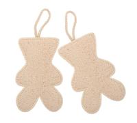 DECORNIJIA 2 piezas Esponja de Baño Natural Forma de Oso Esponja Exfoliante de Lufa Vegetal para Ducha Masaje Corporal Relajante para Adultos