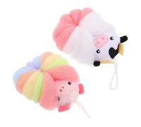 DECORNIJIA 2 Piezas Esponjas de Baño para Diseño de Cerdito y Vaca Suave y Exfoliación Fáciles de Usar y Secar para Bebés y Pequeños